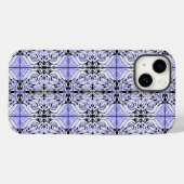 Paars zwart wit  Abstract herhaal patroon Case-Mate iPhone Case (Achterkant (horizontaal))