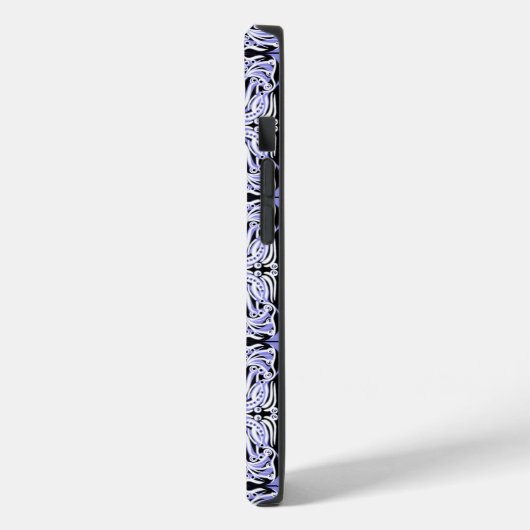 Paars zwart wit  Abstract herhaal patroon Case-Mate iPhone Case (Achterkant / Links)