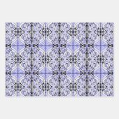 Paars zwart-wit, Abstract, herhaal patroon Inpakpapier Vel (Voorkant 2)