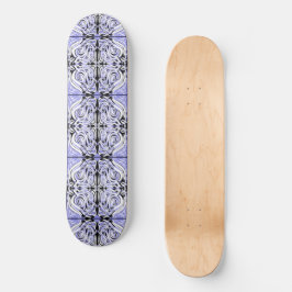 Paars zwart-wit, Abstract, herhaal patroon Persoonlijk Skateboard
