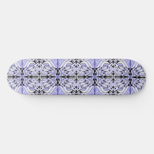 Paars zwart-wit, Abstract, herhaal patroon Persoonlijk Skateboard (Horizontaal)