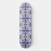 Paars zwart-wit, Abstract, herhaal patroon Persoonlijk Skateboard (Voorkant)