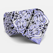 Paars zwart wit  Abstract herhaal patroon Stropdas (Opgerold)