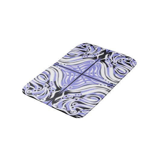 Paars zwart wit, Abstract patroon Badmat (Gekanteld)