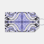 Paars zwart wit, Abstract patroon Cadeaulabel (Voorkant (Horizontaal))
