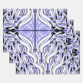 Paars zwart wit, Abstract patroon Inpakpapier Vel