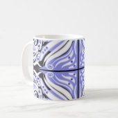 Paars zwart wit  Abstract patroon Koffiemok (Voorkant links)