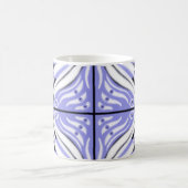 Paars zwart wit  Abstract patroon Koffiemok (Center)