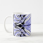 Paars zwart wit  Abstract patroon Koffiemok (Links)