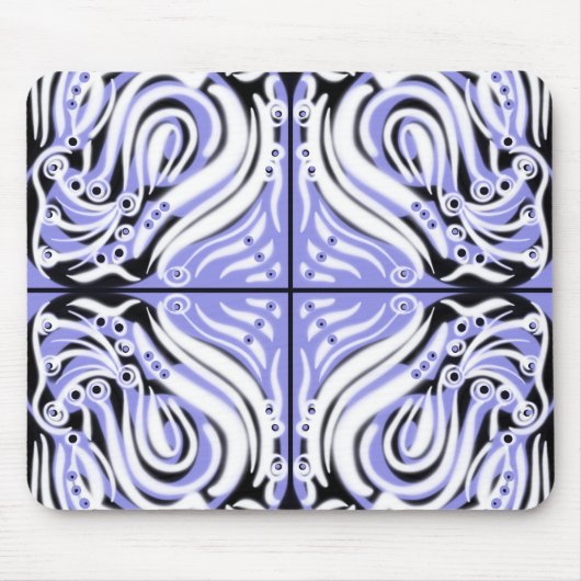 Paars zwart wit Abstract patroon Muismat (Voorkant)