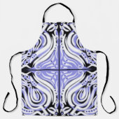 Paars zwart wit, Abstract patroon Schort (Voorkant)