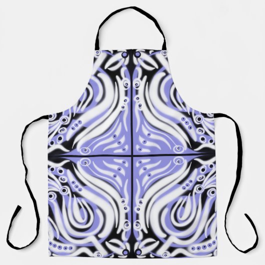 Paars zwart wit, Abstract patroon Schort (Voorkant)