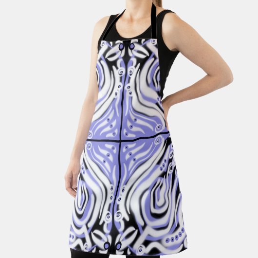 Paars zwart wit, Abstract patroon Schort (Insitu)