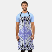 Paars zwart wit, Abstract patroon Schort (Gedragen)