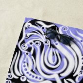 Paars zwart wit, Abstract patroon Strandlaken (In situ)