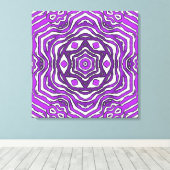 Paars zwart-wit cirkelvormig ontwerp canvas afdruk (Insitu (Houten vloer))