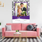 Paars, zwart, wit, Damask Wedding Canvas Afdruk (Insitu (Woonkamer))