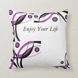 Paars zwart wit design kussen