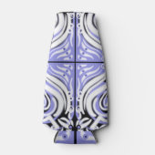 Paars Zwart Wit Gebogen Abstract Patroon Flesjeskoeler (Voorkant)