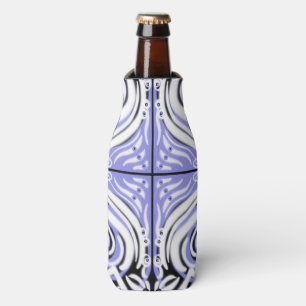 Paars Zwart Wit Gebogen Abstract Patroon Flesjeskoeler