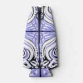 Paars Zwart Wit Gebogen Abstract Patroon Flesjeskoeler (Achterkant)