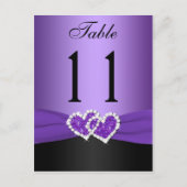 Paars, zwart-wit met hartslag Tabelnummer na Kaart (Voorkant)
