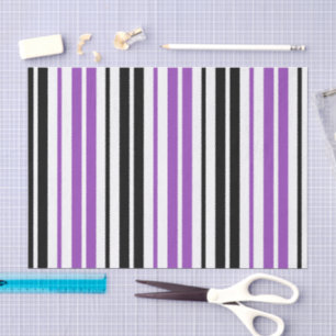 Paars Zwart Wit Strepen Patroon Ontwerp  Tissuepapier