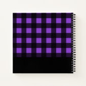 Paars zwart zakje Gingham Check Patroon Notitieboek (Achterkant)