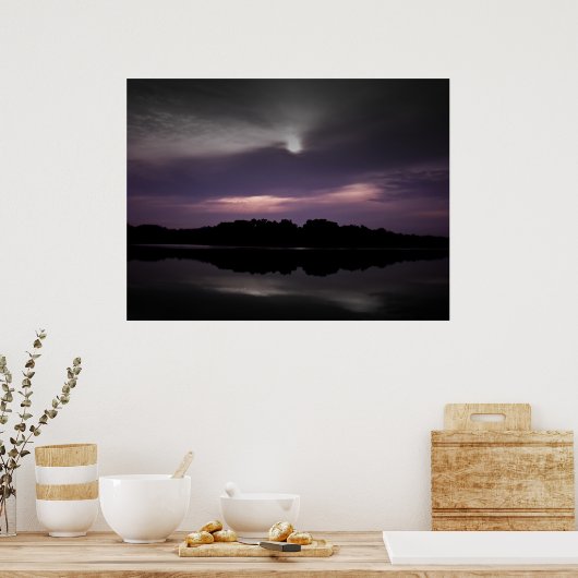 Paars zwart zeewater poster (Keuken)