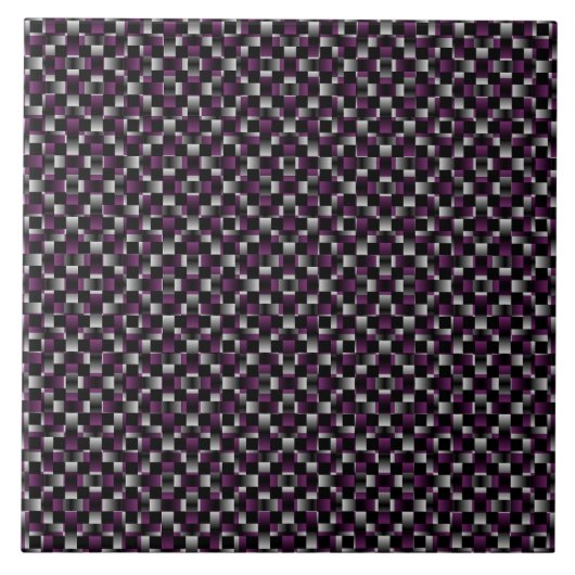 Paars Zwarte Abstracte Patroon Tegeltje (Voorkant)