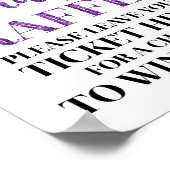 Paars zwarte Confetti, Baby shower met luierriffel Poster (Hoek)