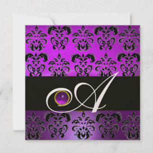 PAARS ZWARTE DAMASKMONOGRAM AMETHYST GOLD METAL KAART