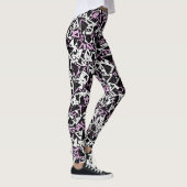 Paars Zwarte Driehoek Patroon Leggings (Rechts)