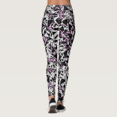 Paars Zwarte Driehoek Patroon Leggings (Achterkant)