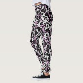 Paars Zwarte Driehoek Patroon Leggings (Links)