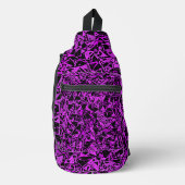 Paars Zwarte Driehoek Patroon Sling Bag (Voorkant)