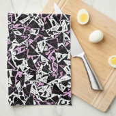 Paars Zwarte Driehoek Patroon Theedoek (Quarter Fold)