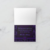 Paars & Zwarte Goth Kant Bruiloft Bedankkaart (Binnen)