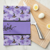 Paars - zwarte heks Petten en spinnen Theedoek (Quarter Fold)