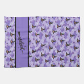 Paars - zwarte heks Petten en spinnen Theedoek (Horizontaal)