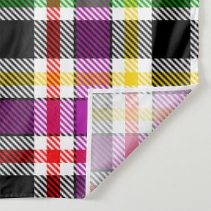 Paars Zwarte Multicolor Flanel Geruit Tartan Stof