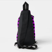 Paars Zwarte Ruit Diamant Patroon Sling Bag (Achterkant)