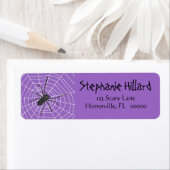 Paars/Zwarte Spider Halloween Etiket (Insitu)