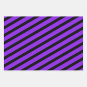 Paars zwarte strips Polka Dot Halloween Inpakpapier Vel (Voorkant)