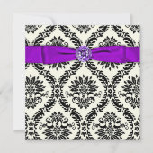 Paars Zwarte Stropdas Partij Zwarte Damaspartij Kaart (Voorkant)