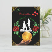 Paar's zwarte Valentijnsdag kaart (Staand voorkant)