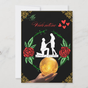Paar's zwarte Valentijnsdag kaart