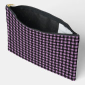 Paars Zwarte Weefpatroon Grote Accessoiretas Etui (Open)