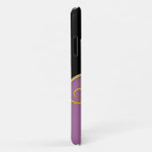 Paars-zwarte wervelkolom met initiaal Case-Mate iPhone case (Achterkant/rechts)