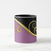 Paars-zwarte wervelkolom met monogram mok (Midden)